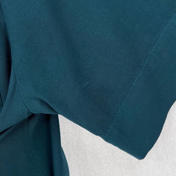 ENZA COSTA Shirt Womens Medium Teal Short Sleeve Tie Front Button Up Cropped NEW - Picture 11 of 15